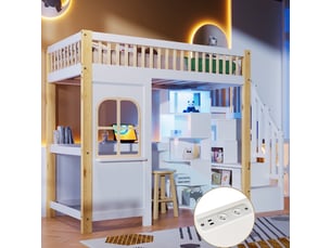Lit mezzanine 90x200 cm <strong></strong> <strong></strong> coloris bicolore