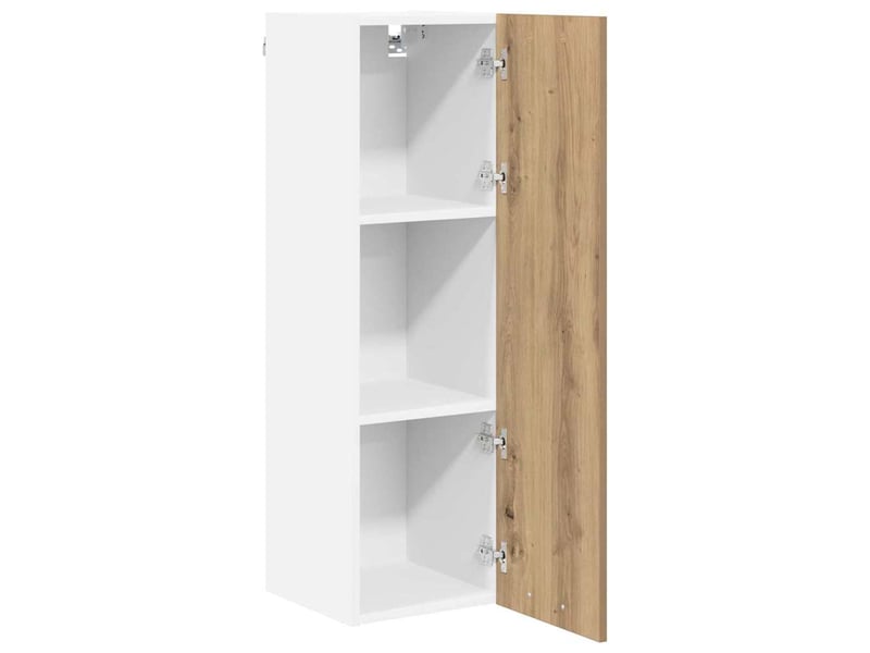 Meuble de rangement cuisine, armoire suspendue chêne artisanal 30x31x100cm - Conforama E