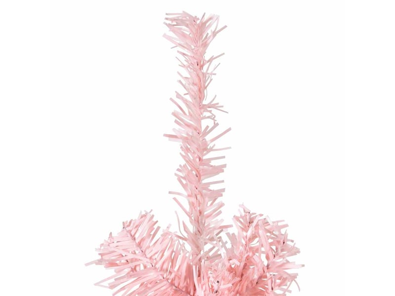  Demi sapin de noël, arbre de noël artificiel mince avec support rose 210 cm  - Conforama D