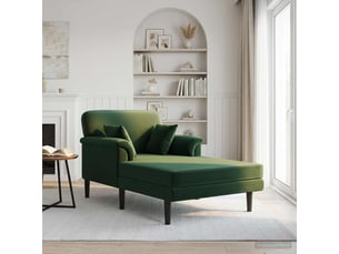 Chaise longue, chaise de salon vert foncé velours cf28631