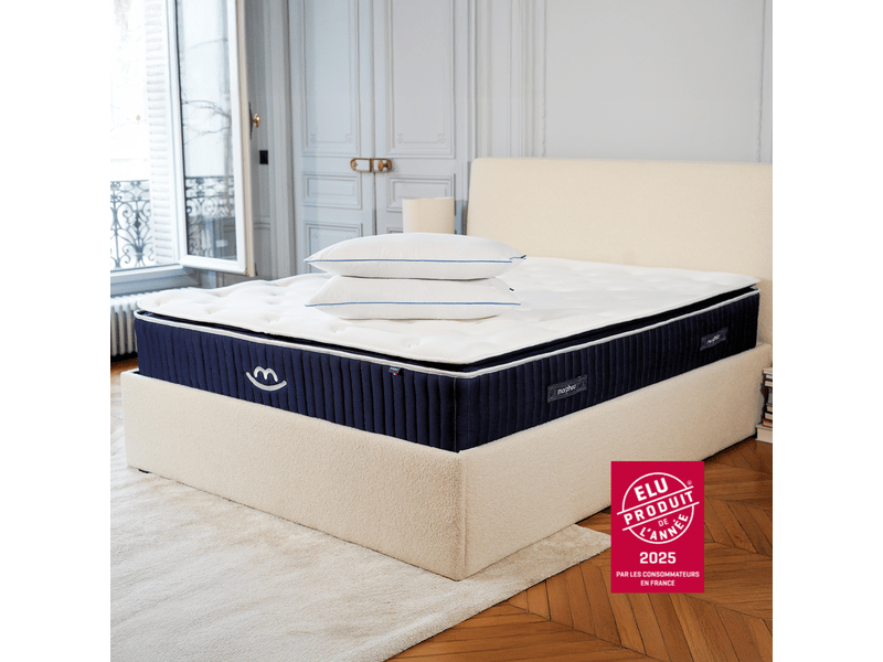  Pack douceur - matelas hybride 200x200cm mémoire de forme &amp; oreillers fluffy 60x60cm Pack Douceur - Conforama B