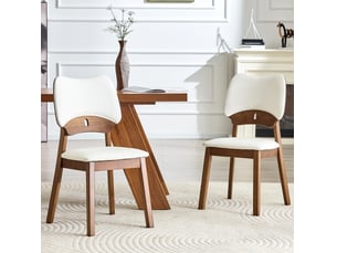 Lot de 2 chaises de salle à manger 95,5 cm papillon blanc
