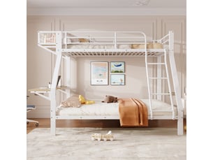 Lit superposé 90x200 cm <strong></strong> <strong>CozyNest</strong> coloris blanc