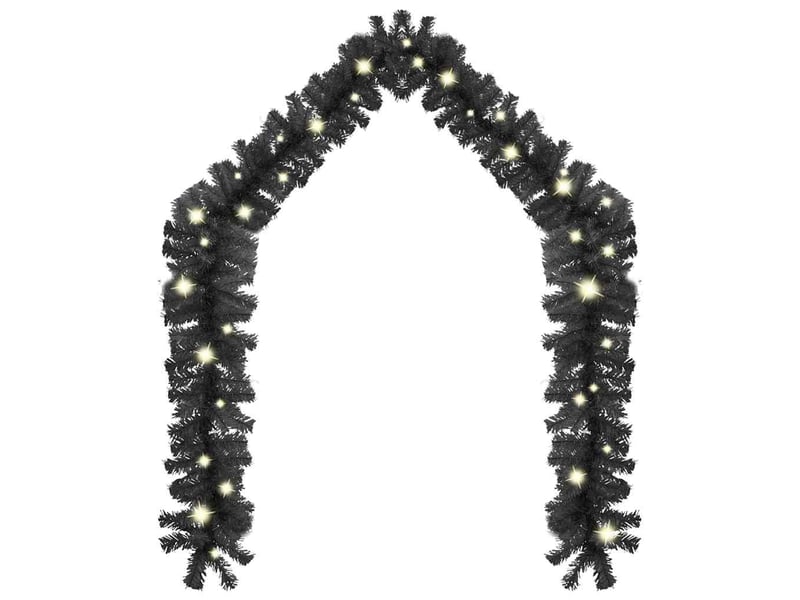  Guirlande de noël avec lumières led 10 m noir  - Conforama C