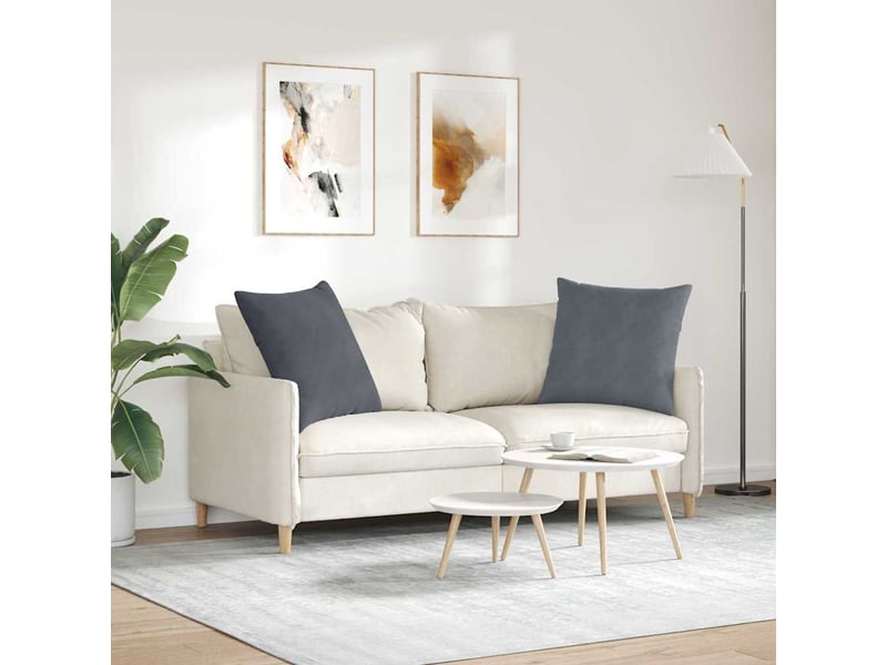  Lot de 2 coussins de canapé, coussins décoratifs gris foncé 60 x 60 cm cf59094  - Conforama D