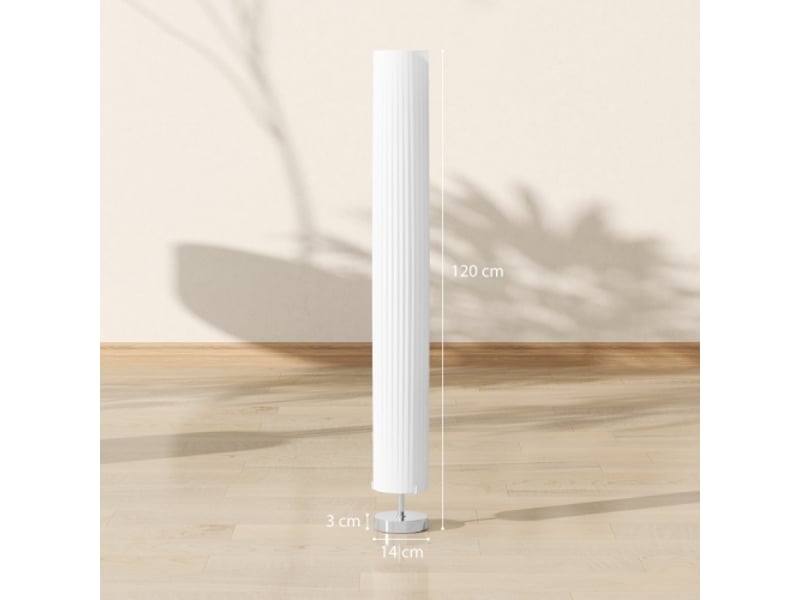  Lampadaire pour salon et chambre, abat-jour en polyester, 2 douilles e27, 14 x 14 x 120 cm  - Conforama D