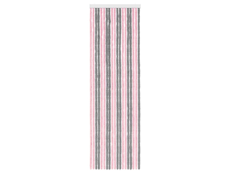 Rideau anti-insectes, moustiquaire en chenille gris argent et rose cf43430 - Conforama C