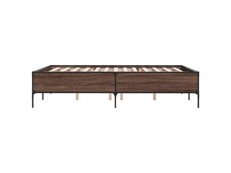  Lit double- lit adulte -  cadre de lit sans matelas chêne marron 135x190 cm  - Conforama D