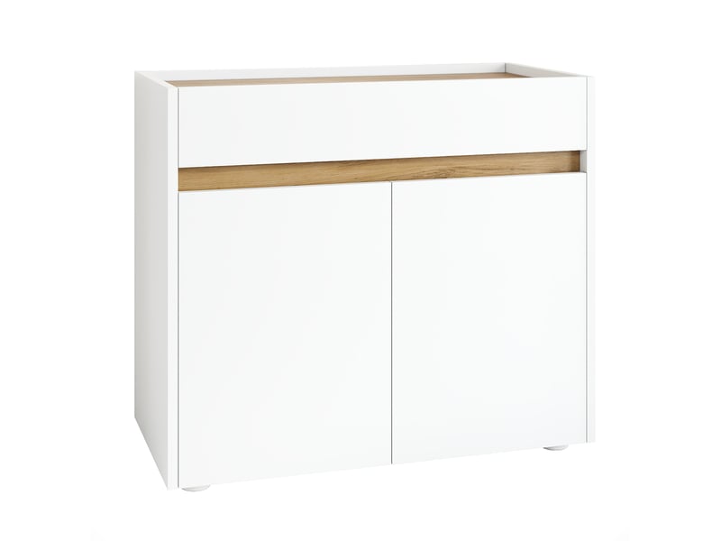  Armoire de classement 80 x 40 x 70 cm blanche en panneau de particules, tiroir et étagère réglable  - Conforama D