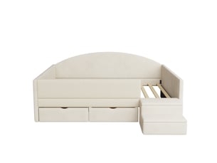 Lit avec rangement 90x190 cm <strong>ZOVIRA</strong>  <strong></strong> coloris beige