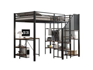 Lit mezzanine 120x200 cm MEUBLIV coloris noir
