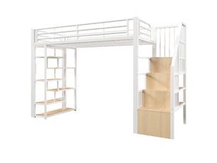 Lit mezzanine 90x200 cm <strong></strong>  <strong></strong> coloris blanc