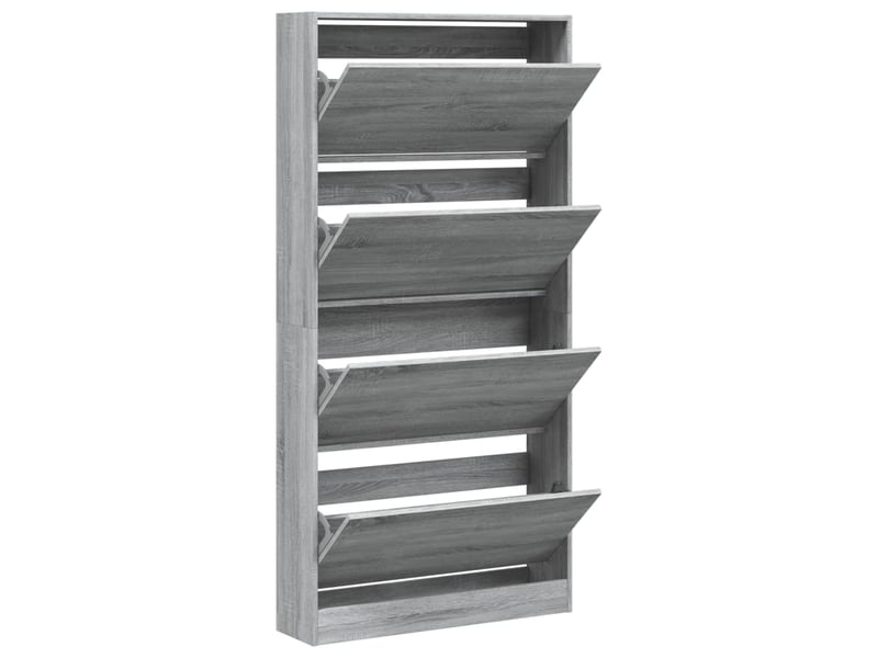  Meuble à chaussure | armoire à chaussures 4 tiroirs rabattables sonoma gris  - Conforama E