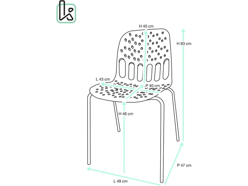  Lot de 4 chaises de cuisine empilables kio rouges et blanches avec structure métal 735-KIO - Conforama E