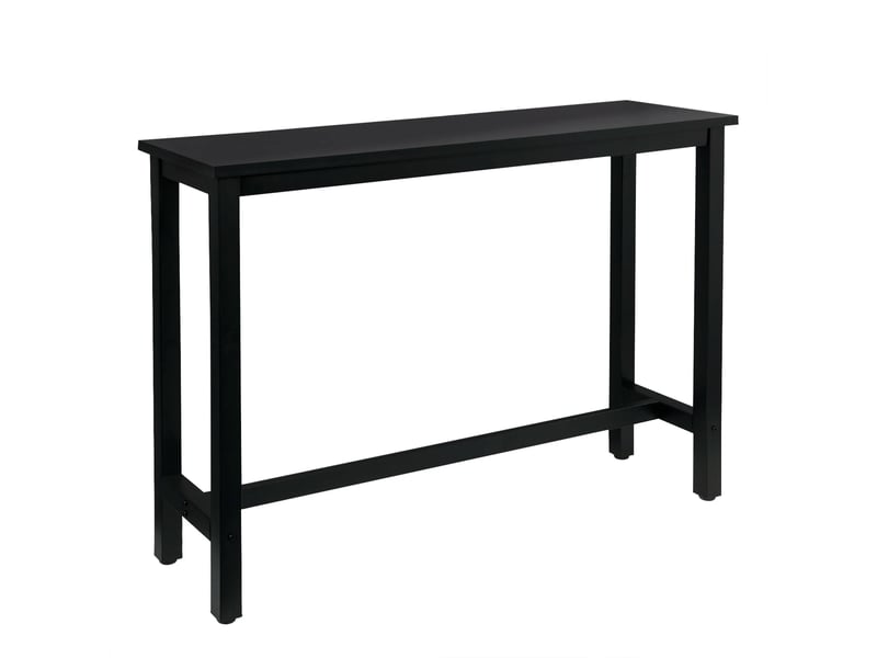  Table haute avec piètement métallique et pieds réglables style industriel pour cuisine et salle à manger noir  - Conforama A