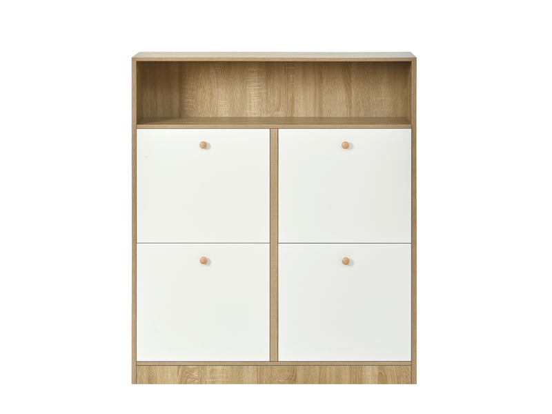  Meuble à chaussures 4 abattants, bicolore, 90 x 24 x 104,5 cm  - Conforama A