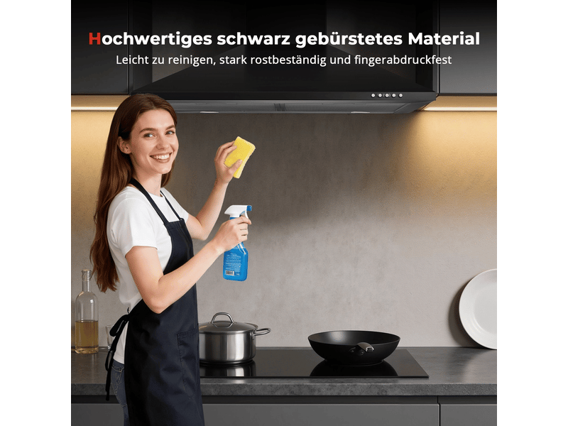  Hotte aspirante murale inox 60 cm, hotte de cuisine avec filtre à charbon, évacuation ou recyclage, éclairage led  - Conforama W