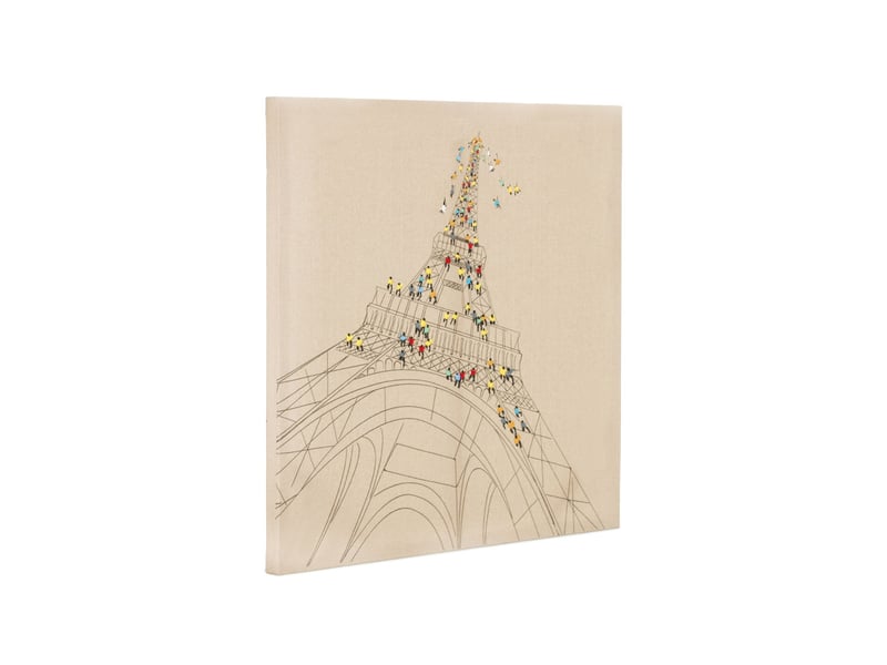  Tableau déco peint trip to paris 80x80cm naturel  - Conforama B
