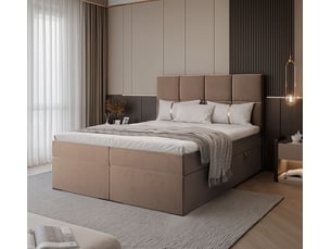 Lit coffre 200x200 cm IDOHOME MAGNUS coloris marron