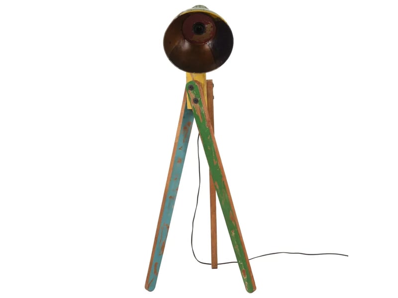  Lampadaire style industriel réglable 45 x 45 x 120 cm ambiance cosy en manguier massif noir 02_0047532  - Conforama C