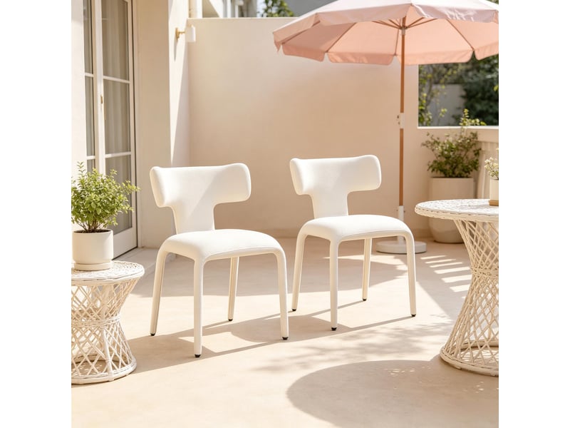  Chaises élégance lot de 2, dossier courbé, bureau, salon, cuisine et sièges inclinables modernes  - Conforama B