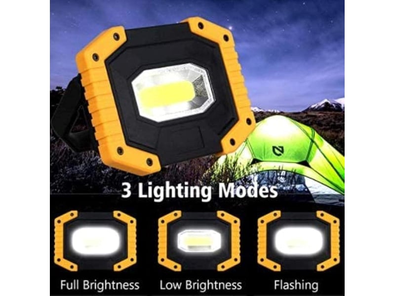  Projecteur led rechargeable 30 w 2000 lumens – étanche – trois modes d'éclairage, noir HRC0000143TBY - Conforama D
