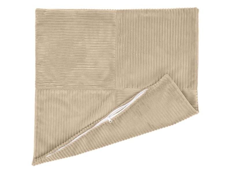  Lot de 12 housses de coussin almelo taupe 45 x 45 cm velours côtelé cf49022  - Conforama C