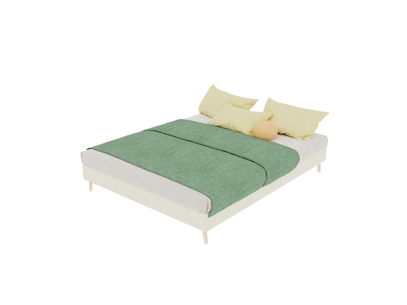  Sommier 2 places 140x200 cm avec matelas en velours beige  - Conforama A