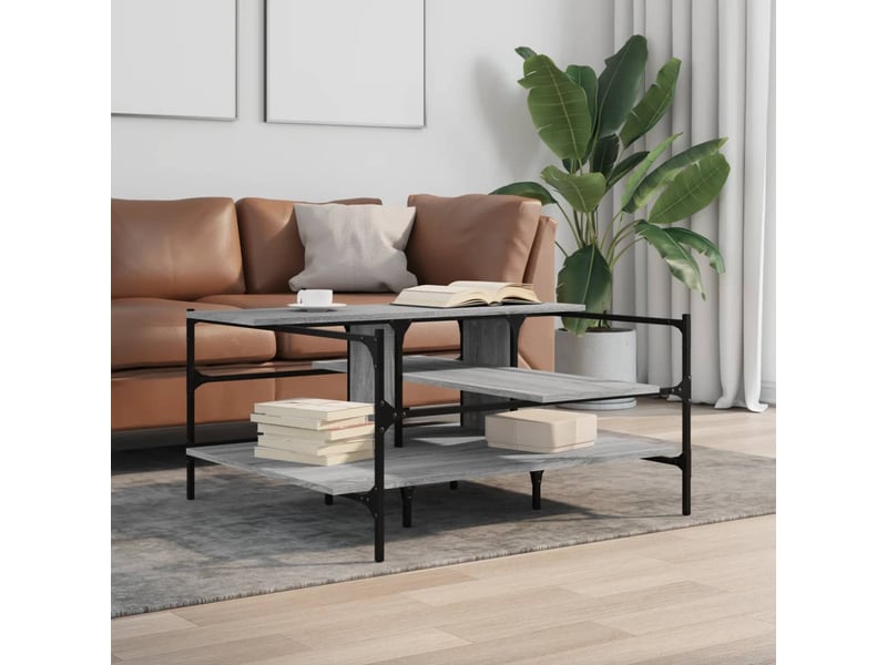  Table basse - table de salon - table à thé sonoma gris 100x100x48,5 cm bois d'ingénierie  - Conforama C