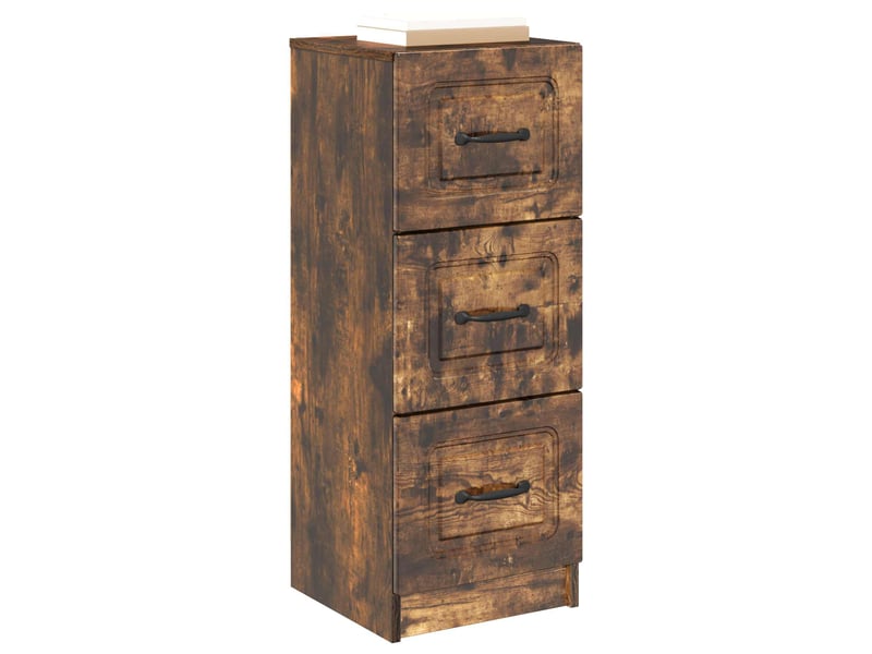  Armoire de rangement bureau, armoire à tiroirs chêne fumé 33 x 34,5 x 87 cm  - Conforama C