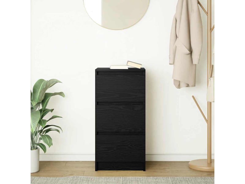  Buffet - bahut - meuble de rangement chêne noir 37,5x35x76 cm bois d'ingénierie  - Conforama C