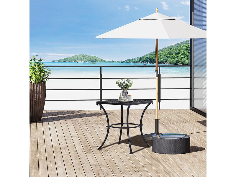  Table d'appoint carrée, jardin extérieur, métal, patioterrassebalcon, max 30 kg, 45x45x50 cm, noire.  - Conforama C