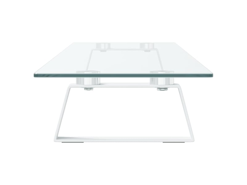  Support de moniteur table meuble bureau 100 x 20 x 8 cm verre trempé et métal blanc 02_0044823  - Conforama C