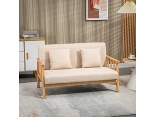 Canapé droit fixe WISHDOR  2 places Polyester beige