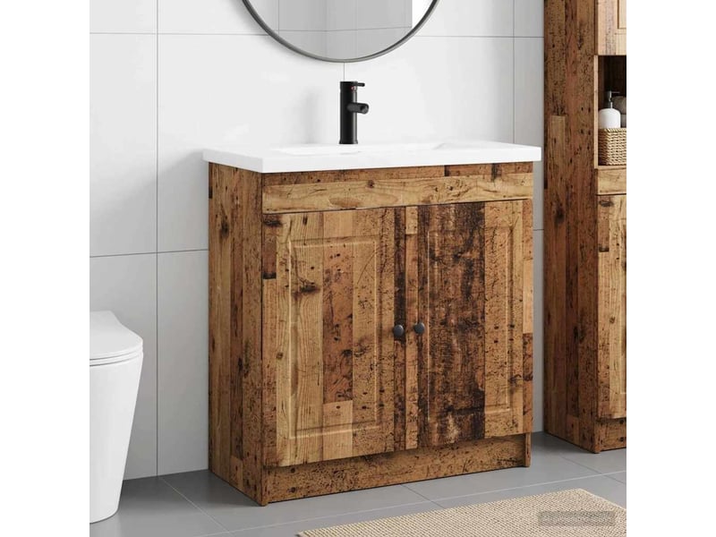 Ensemble de mobilier de salle de bain bois ancien shl7409 - Conforama B