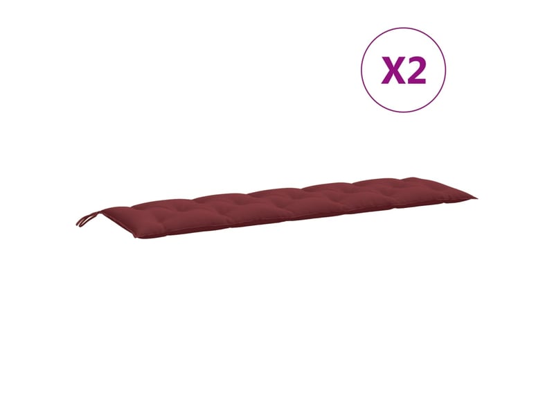Lot de 2 coussins de banc de jardin, coussins d'assise rouge bordeaux mélangé cf58688 - Conforama D