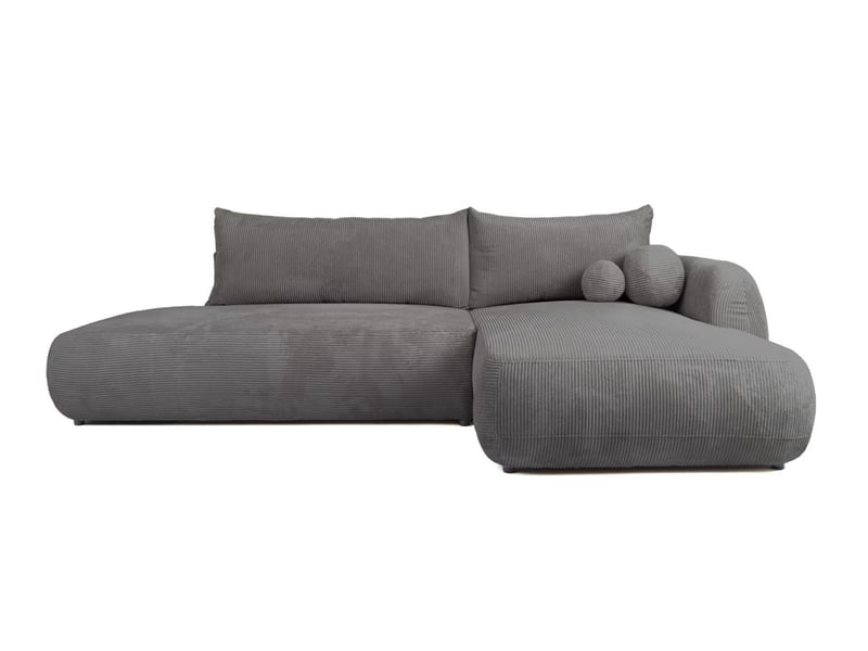  Canapé d'angle convertible 5 places fabio en velours côtelé - gris foncé - angle droit FABIO - Conforama C