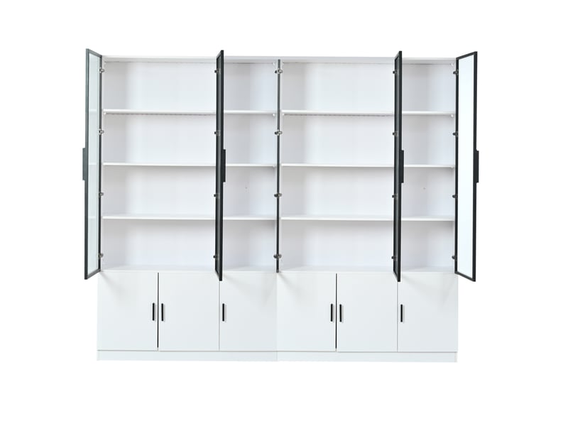  Vitrine 240x32x200 cm led mdf blanc  - Conforama D