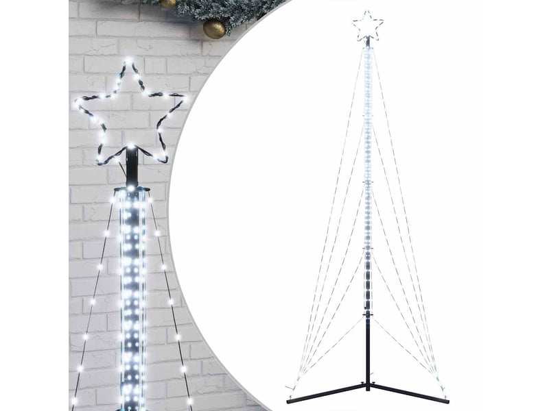 Sapin de noël, arbre de noël à led 525 led blanc froid 302 cm - Conforama A