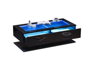 Table basse rectangulaire coloris noir LPOSPI - 50 cmx100 cm