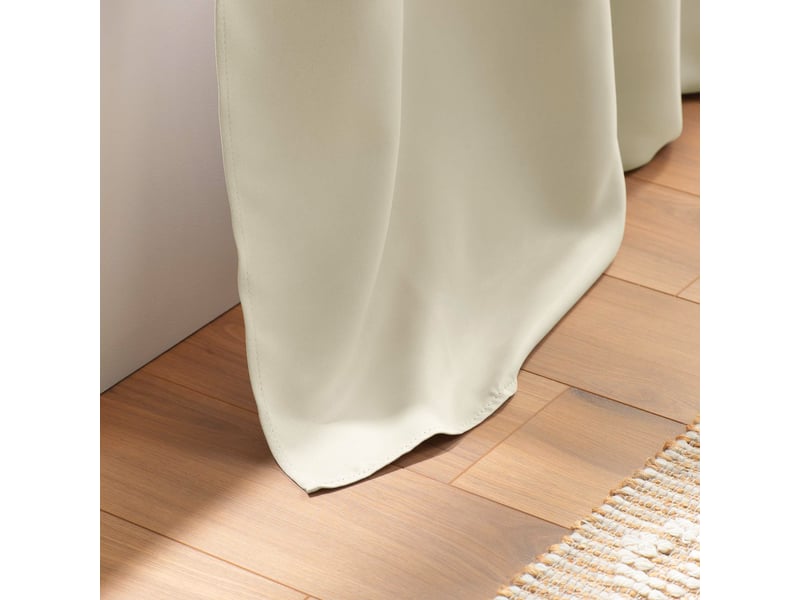 Lot de 2 rideaux à œillets grande hauteur 135 x 280 cm occultants unis occult naturel  - Conforama C
