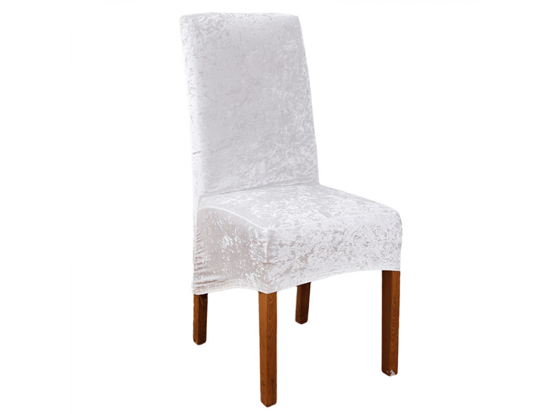  Housse de chaise de salle à manger élastique monobloc, en velours mélangé, amovible, blanche, dimensions 35 x 44 cm x42 cm XLH-ZLS-009286ZLS - Conforama B