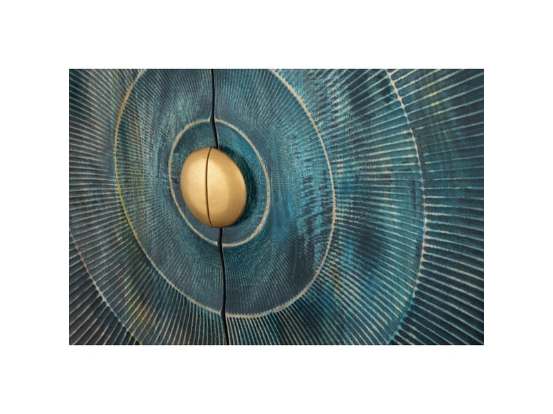  Buffet solaris 180 cm en bois massif sculpté bleu et doré – 4 portes  - Conforama E