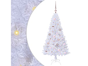 Sapin de noël artificiel, arbre de noël blanc 120 cm pvc et acier shl4404