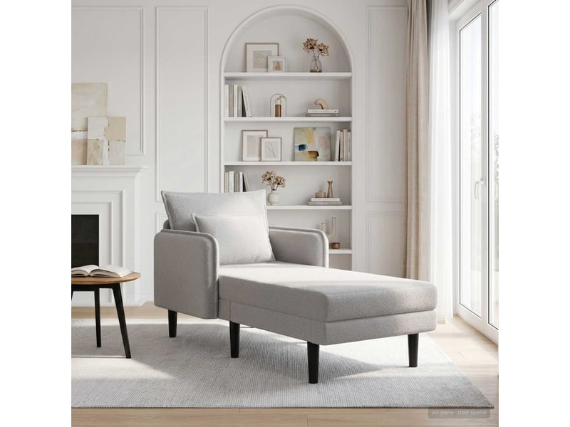  Vidaxl grande méridienne gris clair bouclé  - Conforama B
