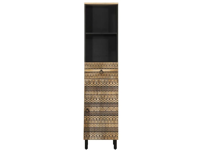 Armoire de salle de bain, cabinet de salle de bain 38x33,5x160 cm bois massif de manguier cf64998 - Conforama C