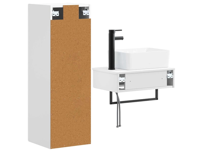  Ensemble de mobilier de salle de bain 2 pcs blanc brillant shl9647  - Conforama E