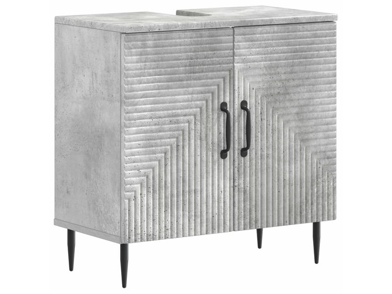 Ensemble de meuble de salle de bain 3 pièces haarlem gris béton cf63455 - Conforama D