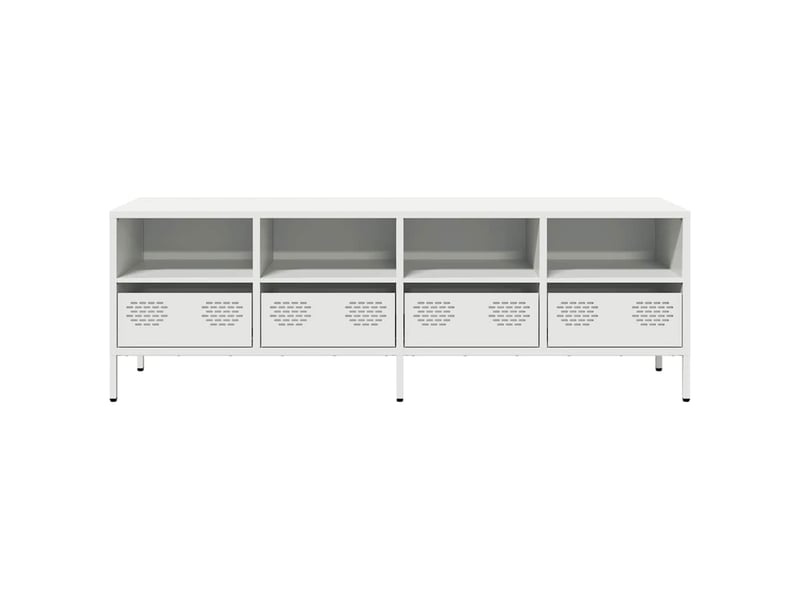  Meuble tv - banc tv - meuble de rangement blanc 135x39x43,5 cm acier laminé à froid  - Conforama D