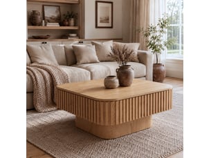 Table basse carrée 75 cm avec rangement caché, mdf plaqué bois laqué, style moderne pour votre salon